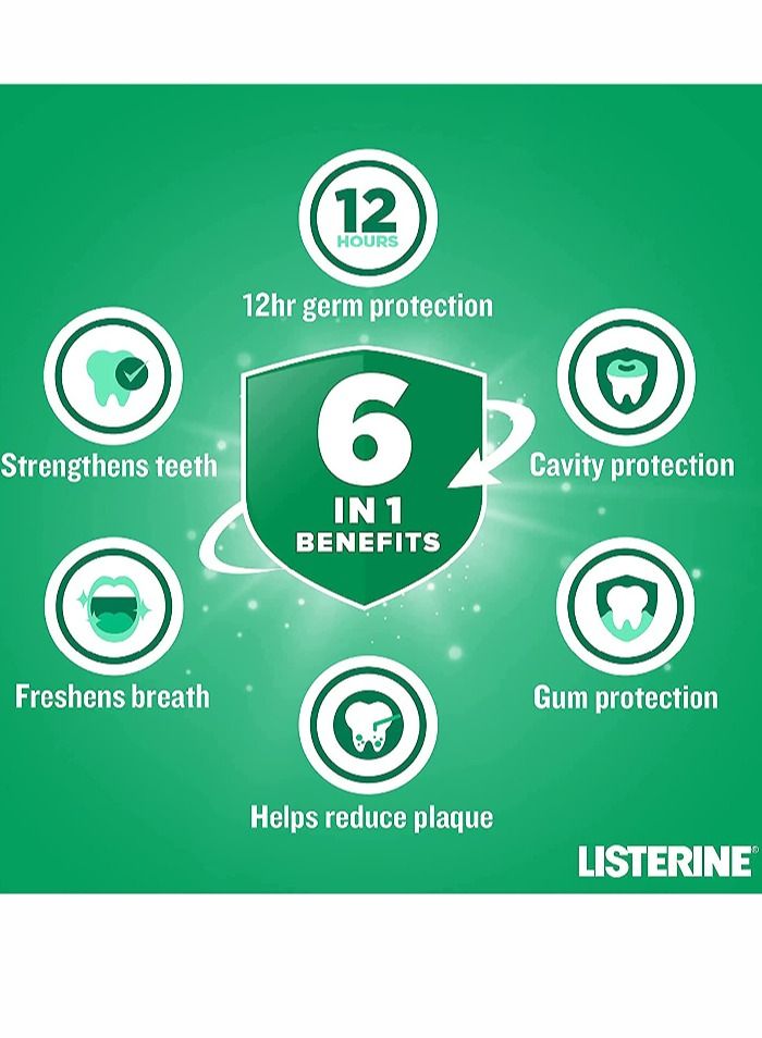 Total Care Gum Protect 6 Benefit Fluoride Daily Mouthwash Milder Taste Fresh Mint Green 500m