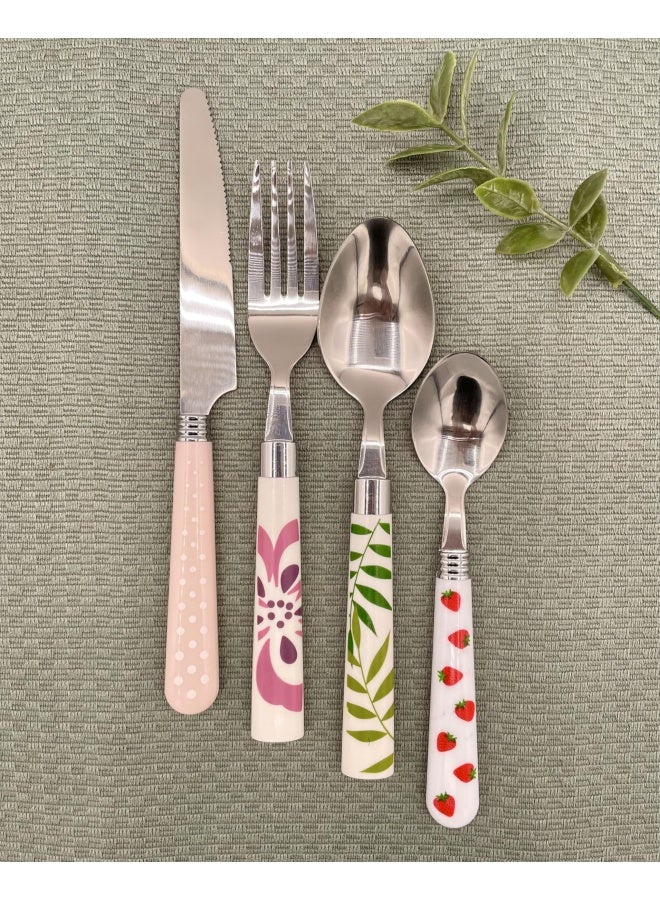 Gypsy Color Unique Brilliant Colored Mix And Match Lifestyle Cutlery And Eating Utensils Gift Set Of 16 Pieces Colorful Flatware Set Multicolor Eclectic Collection