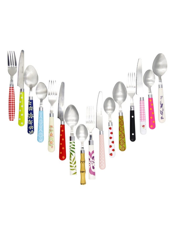 Gypsy Color Unique Brilliant Colored Mix And Match Lifestyle Cutlery And Eating Utensils Gift Set Of 16 Pieces Colorful Flatware Set Multicolor Eclectic Collection