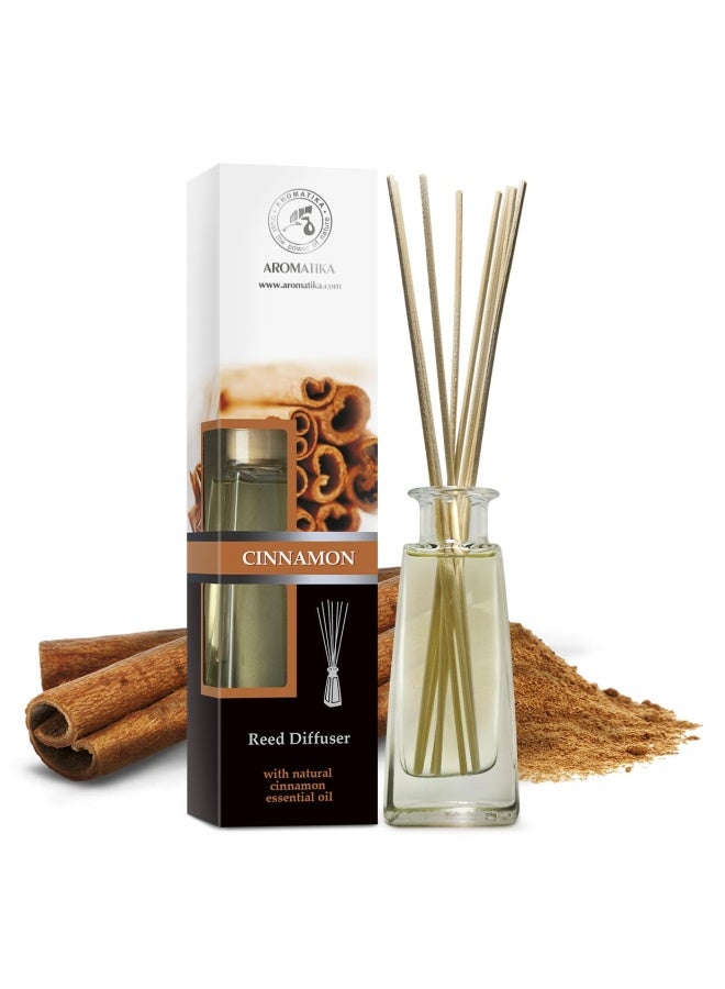 Cinnamon Reed Diffuser W Natural Essential Cinnamon Oil 100Ml - Fresh And Long Lasting Fragrance - Gift Set W 8 Bamboo Sticks - Best For Aromatherapy - Spa - Home - Office - Boutique - By