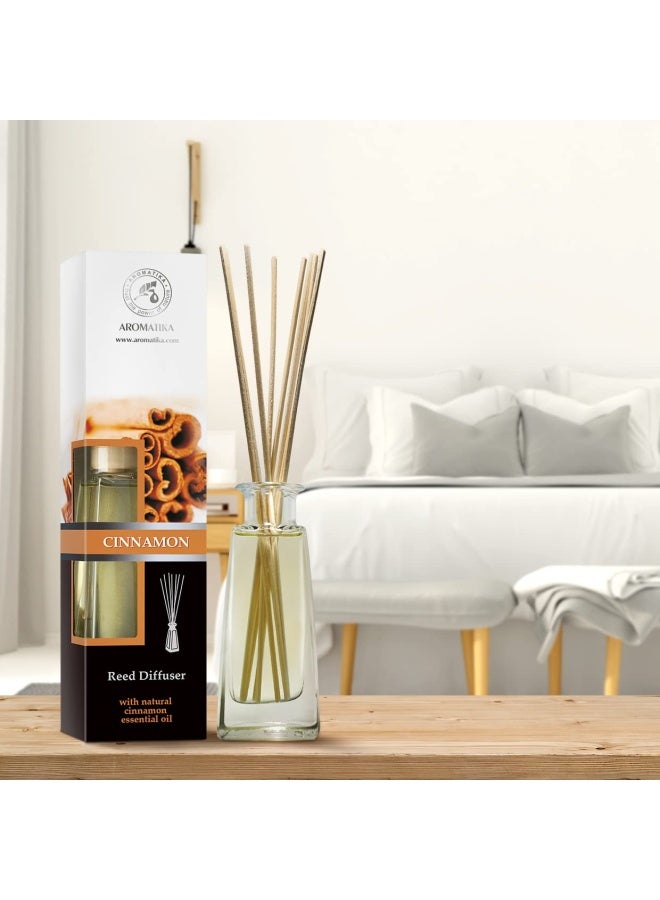 Cinnamon Reed Diffuser W Natural Essential Cinnamon Oil 100Ml - Fresh And Long Lasting Fragrance - Gift Set W 8 Bamboo Sticks - Best For Aromatherapy - Spa - Home - Office - Boutique - By