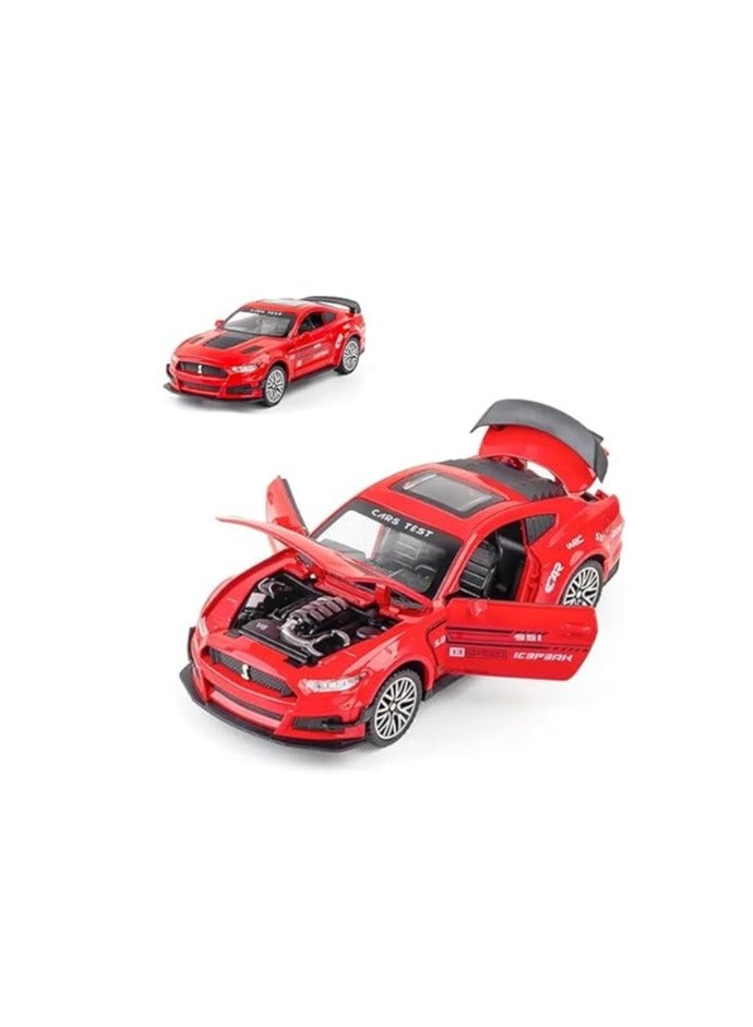 YALLABUYIT GT-500 Mustang Diecast Alloy Model 1:32 Toy Car with Sound & Light Pull Back Vehicle Toy Four Open Door Phantom Car for Kids Adults - (Red)