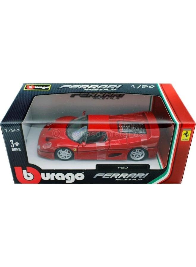 Bburago 1:24 Scale Ferrari Race and Play F50 Diecast Vehicle (Colors May Vary)