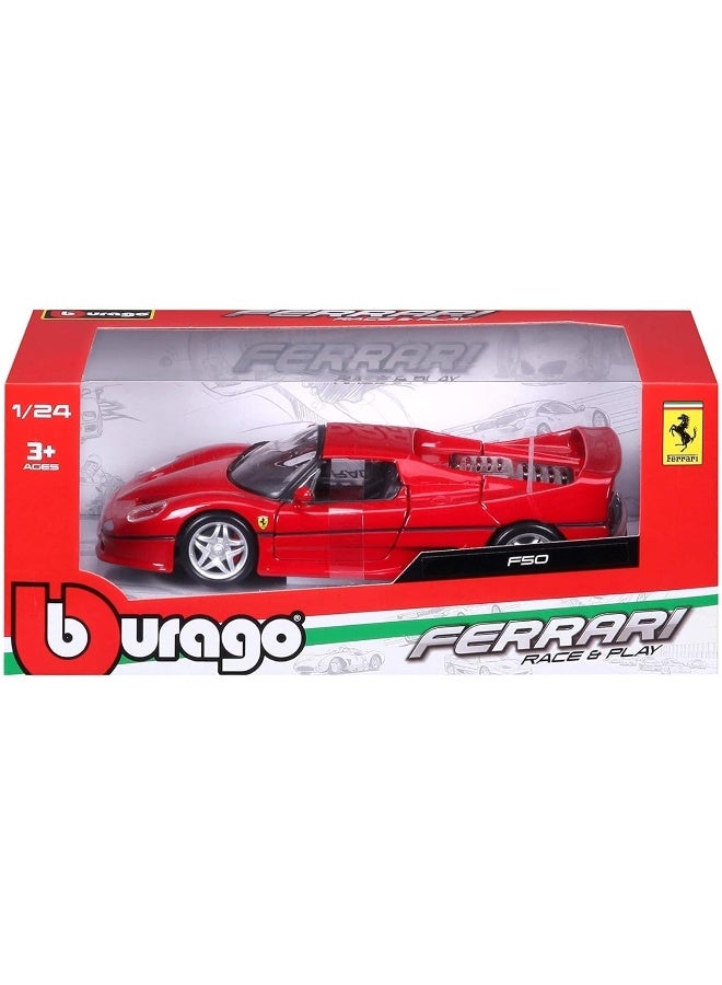 Bburago 1:24 Scale Ferrari Race and Play F50 Diecast Vehicle (Colors May Vary)