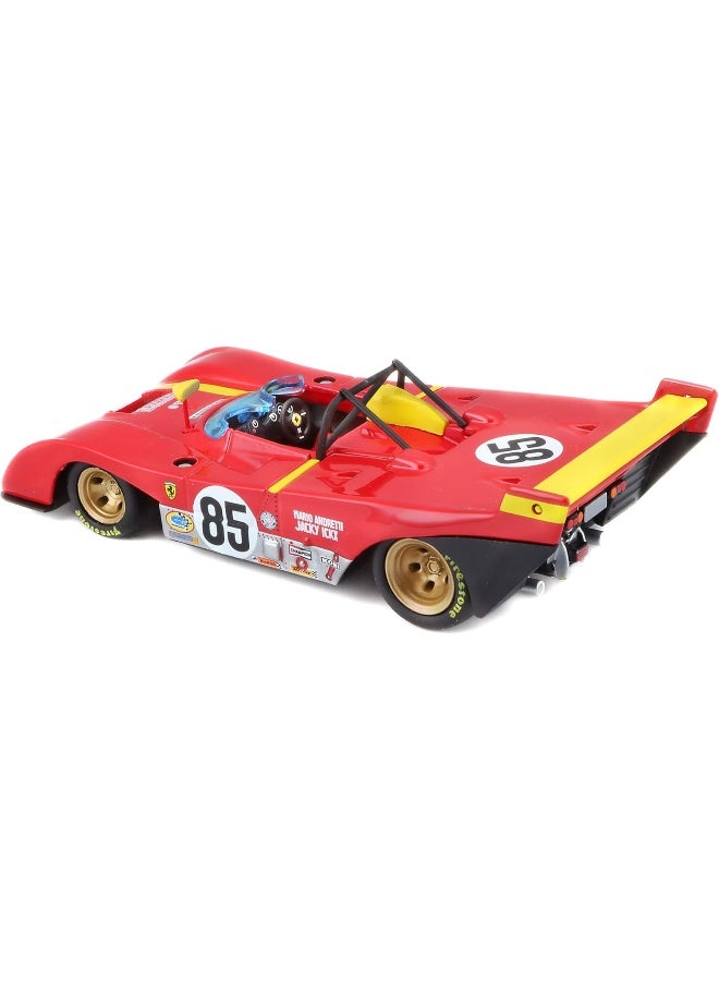 Bburago B18-36302 FERRARI RACING 312 P 1972 Super Car 1:43, Red