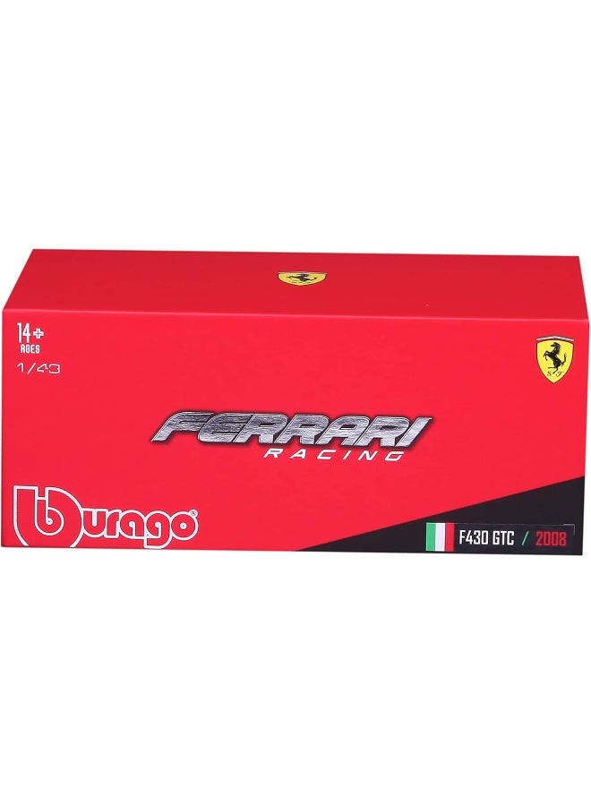 Bburago B18-36303 Ferrari Racing F430 GT2 2008 Super Car Childrens 1:43, Red