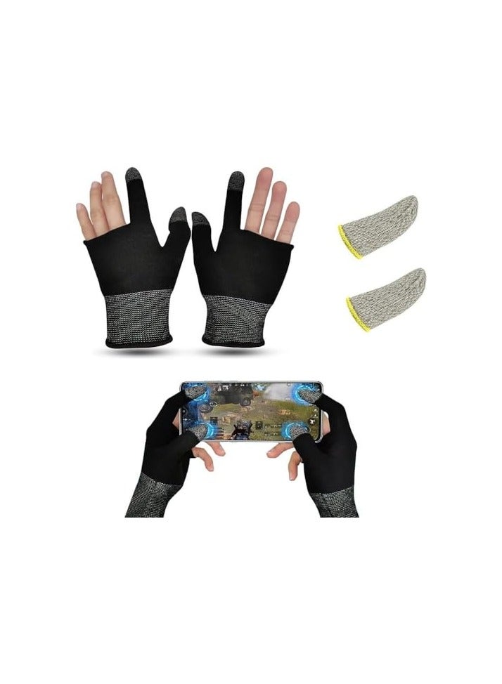 PUBG mobile game gloves, touch screen gloves, conductive fiber fingertips, sweat-proof, non-slip, ultra