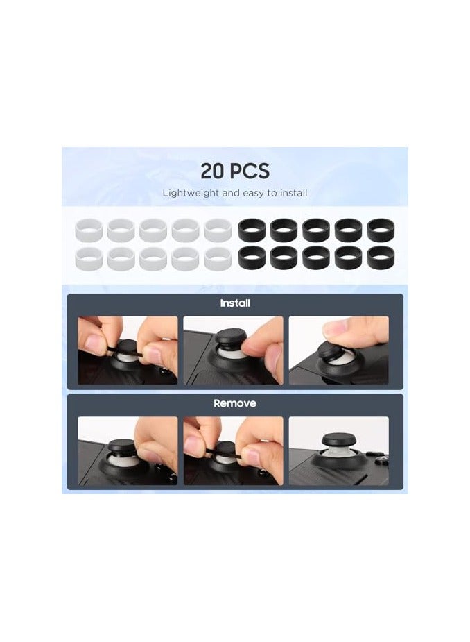 Joystick Protectors Silicone, 20 Pcs Invisible Elastic Joystick Protective Ring Compatible