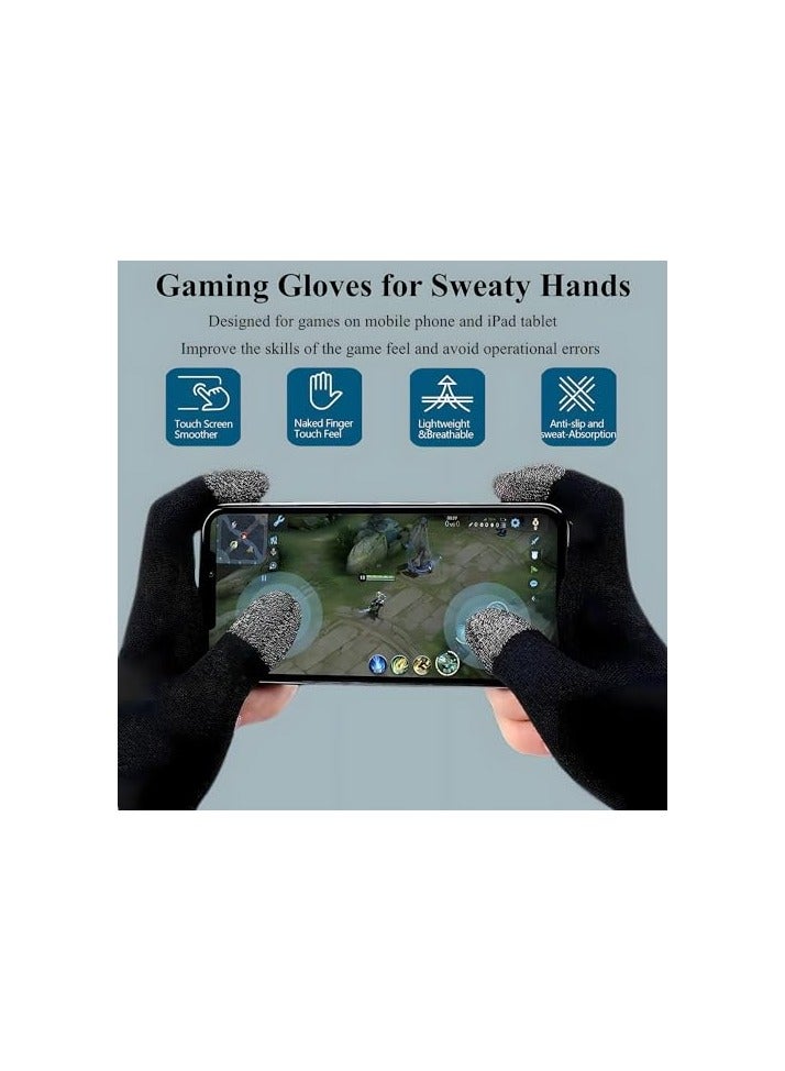 E-Sports Gaming Gloves, Highly Sensitive Touch Finger Gaming Glove, Anti Sweat Breathable Finger Gloves for Gaming