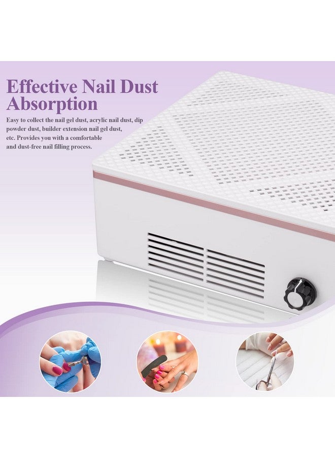 Nail Dust Collector: Super Quiet Dust Collector Machine Reusable Filter & Powerful 60W Nail Vacuum Cleaner Fan Electric Manicure Tool For Acrylic Nails Builder Extension Hard Nails Low Noise