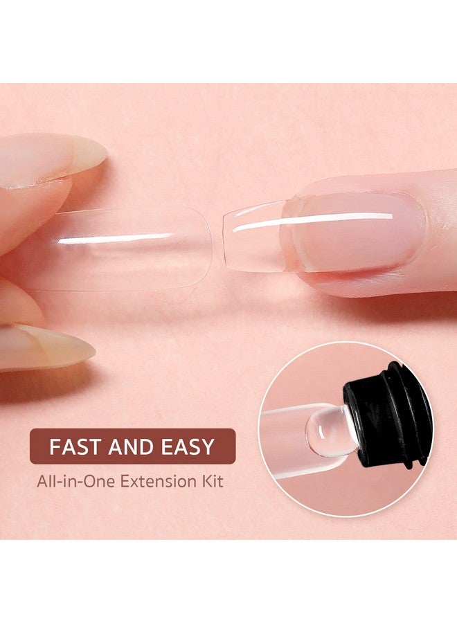 Poly Nail Extension Gel Kit Of 4 Colors With Top Coat Base Coat Dual Forms And Tools Gel Nail Enhancement Allinone Nail Builder Gel French Manicure Kit