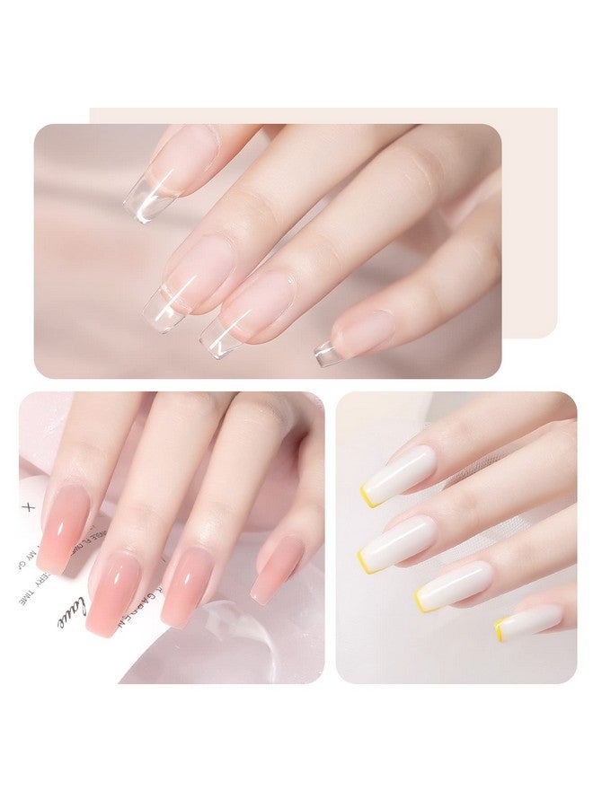 Poly Nail Extension Gel Kit Of 4 Colors With Top Coat Base Coat Dual Forms And Tools Gel Nail Enhancement Allinone Nail Builder Gel French Manicure Kit