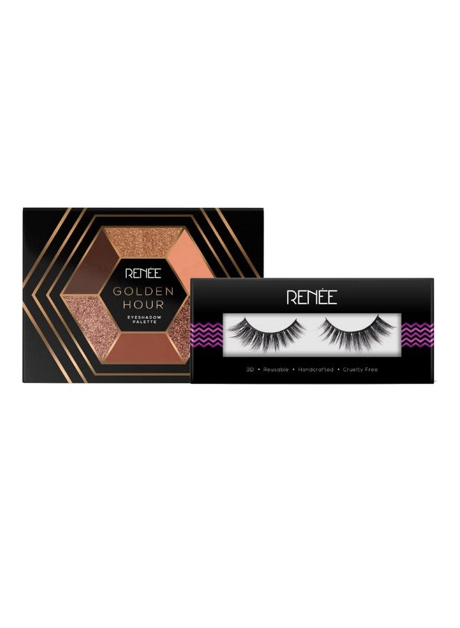 Wedding Season Otw Combo Of Golden Hour Eyeshadow Palette 7.2Gm & Kee Pah Flase Eyelashes