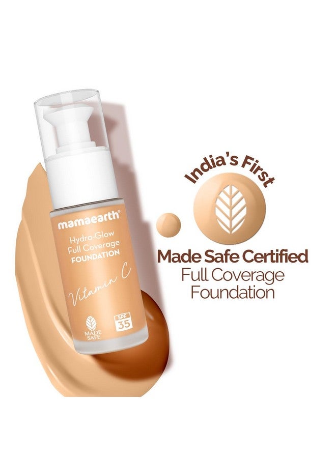 Hydra-Glow Full Coverage Dewy Finish Liquid Foundation With Vitamin C & Turmeric- 30 Ml|Full Coverage|Gives 3X Instant Glow|12-Hour Long Stay & Hydration|Spf 35|Non-Drying (02 Crème Glow)