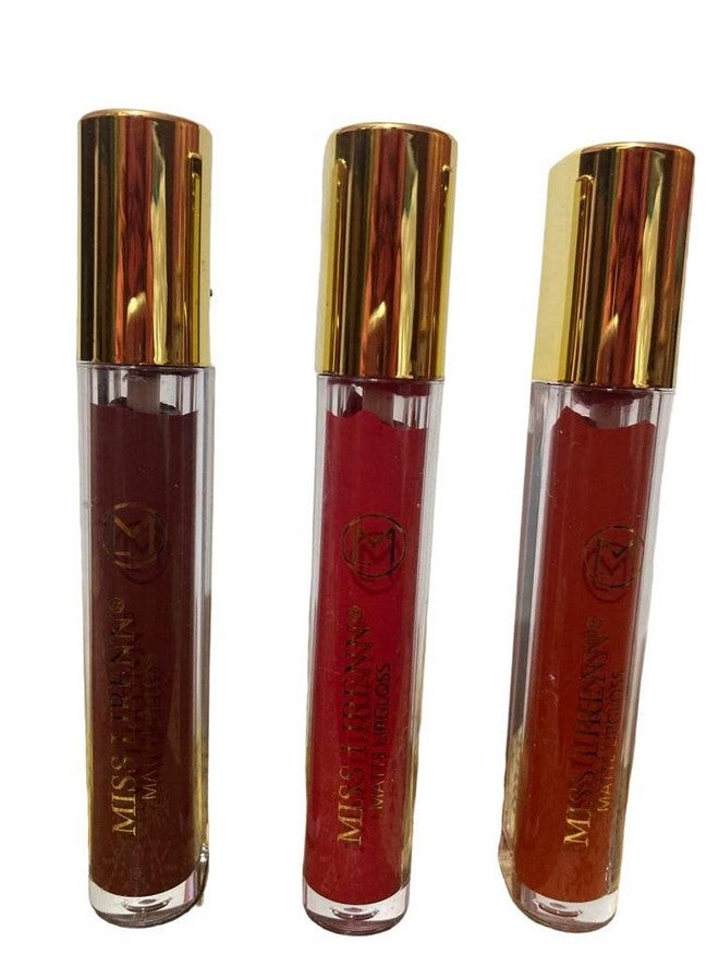 Matte Lip Gloss, Light Weight, Non-Sticky, Smudge Proof, Multicolor, Strawberry Flavour, 6 Ml, Pack Of 3 | Lip_Gloss_4_D2