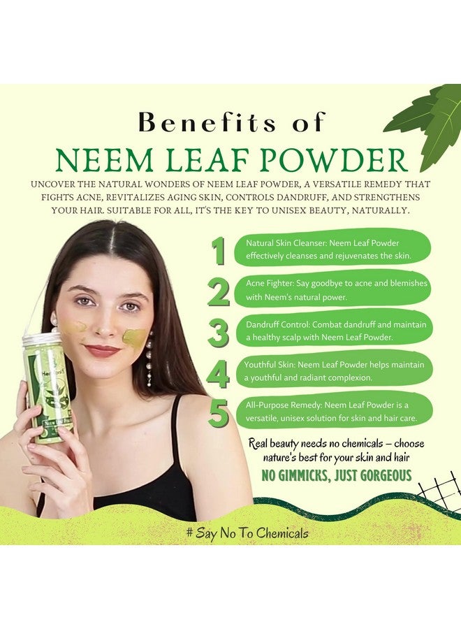 100% Natural Neem Leaf Powder For Face Pack And Hair Pack (Azadirachta Indica) (Pack Of 4 (150X4 = 600G))