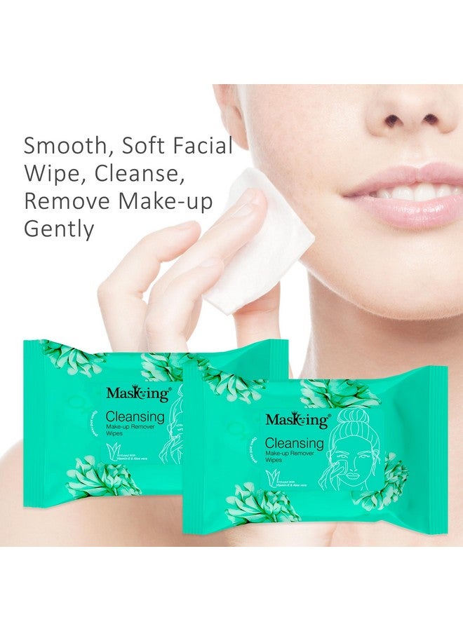 Cleansing- Makeup Remover Wet Wipes For Face | Infused With Aloe Vera And Vita-E | Multi Combo Pack Of 8 | 10 Pulls In Each Pack