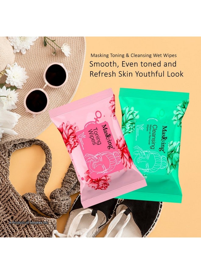 Cleansing- Makeup Remover Wet Wipes For Face | Infused With Aloe Vera And Vita-E | Multi Combo Pack Of 8 | 10 Pulls In Each Pack