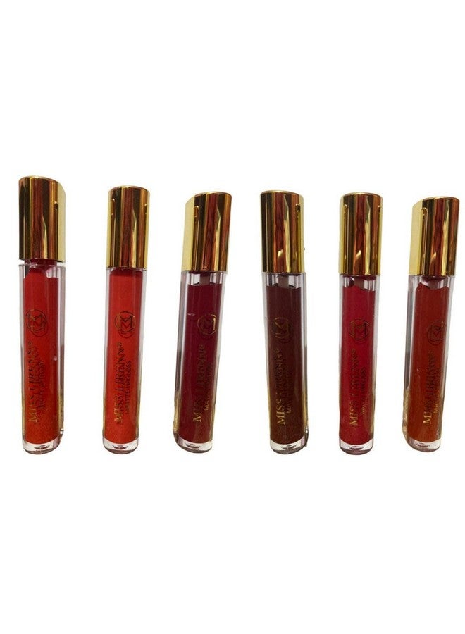 Matte Lip Gloss, Light Weight, Non-Sticky, Smudge Proof, Multicolor, Strawberry Flavour, 6 Ml, Pack Of 6 | Lip_Gloss_4(D1+D2)