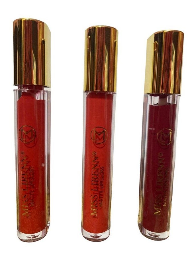 Matte Lip Gloss, Light Weight, Non-Sticky, Smudge Proof, Multicolor, Strawberry Flavour, 6 Ml, Pack Of 6 | Lip_Gloss_4(D1+D2)