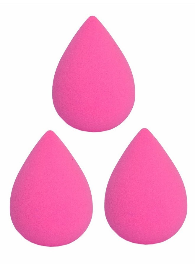 Professional Mini Makeup Sponge Beauty Blender | Cosmetic Blending Tool For Liquid, Cream & Powder Beauty Products| Egg Shape Face Sponge Puff Pack Of 3 (Bright Pink)