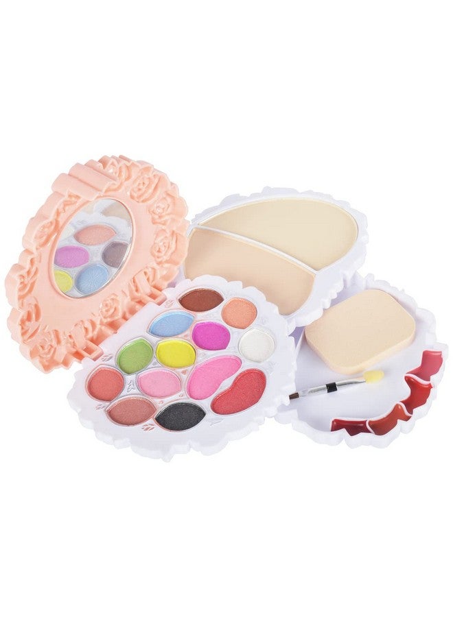 All In One Makeup Kit - Eyeshadow With Brush, Compact Powder, Lip Colors, Blusher