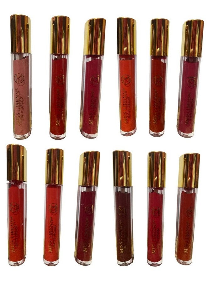 Matte Lip Gloss, Light Weight, Non-Sticky, Smudge Proof, Multicolor, Strawberry Flavour, 6 Ml, Pack Of 12 | Lip_Gloss_4_P12