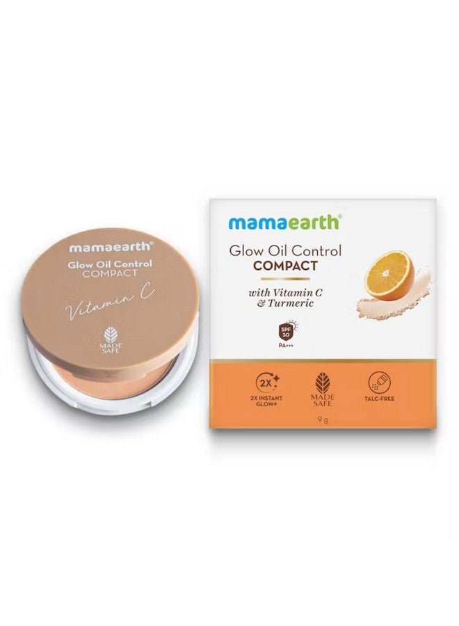 Glow Oil Control Matte Compact Spf 30 With Vitamin C & Turmeric For 2X Instant Glow For Normal Skin - 9 G (Ivory Glow), Brown