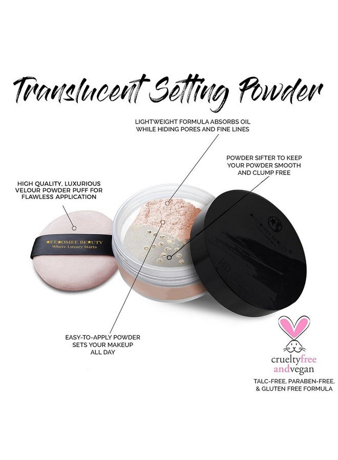 Ultra-Fine Hd Loose Powder With Light-Diffusing Particles For A Flawless, Photo-Ready Finish, Long-Lasting, Oil-Control, Translucent Setting Powder For All Skin Tones, Shade-02, 12Gm