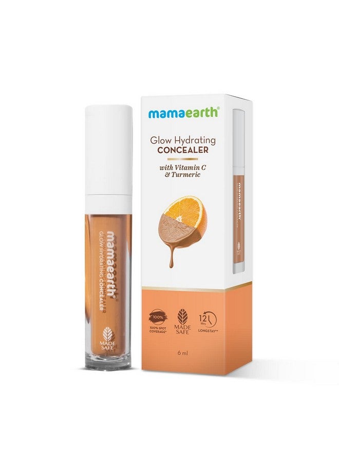 Glow Natural Hydrating All Skin Type Liquid Full-Coverage Concealer With Vitamin C & Turmeric For 100% Spot Coverage - 03 Nude Glow - 6 Ml