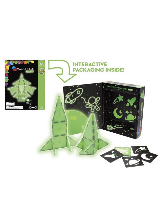 Glow 16-Piece Magnetic Construction Set, The Original Magnetic Building Brand