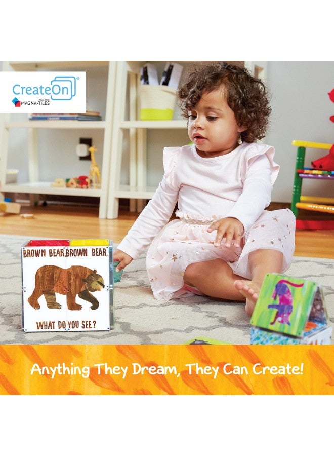 Gna-Tiles Brown Bear, What Do You See? (The Very Hungry Caterpillar) Set, Eric Carle Books For Kids’ Building Toys, Magnet-Tiles Toys For Ages 3+, 16 Pieces