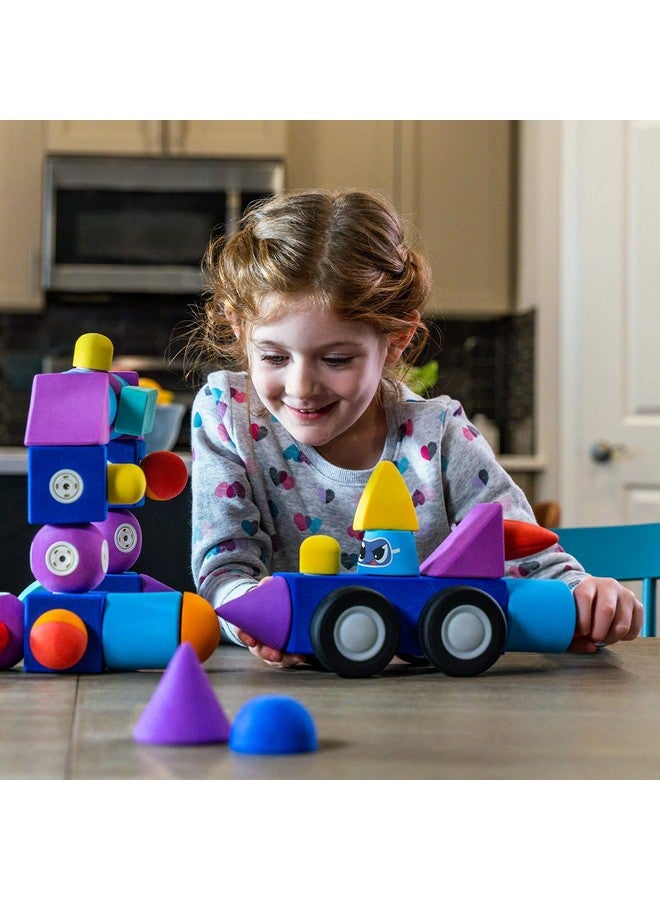 Magnetic Foam Blocks - Stem Preschool Toys For Children, Toddlers, Boys And Girls, The Ultimate Bath Toy - Castle Set, Bath Building Blocks, Engineering Toys For Kids 3-6