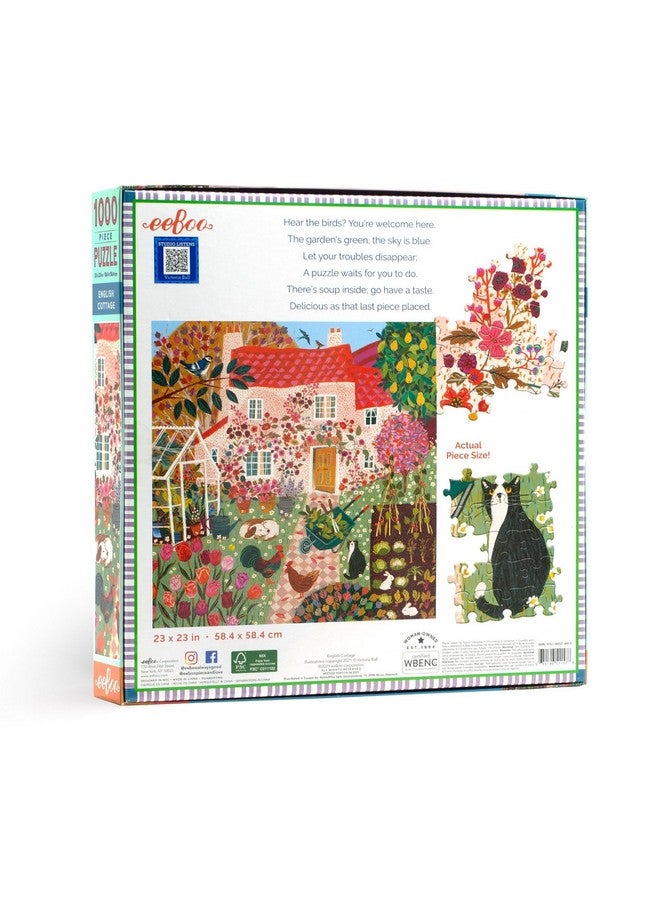 Piece And Love English Cottage 1000 Piece Square Jigsaw Puzzle, 23