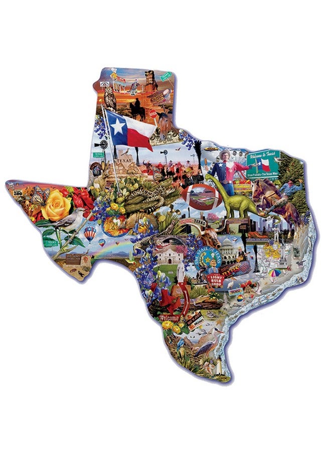 Inc - Welcome To Texas - 1000 Pc Special Shape Jigsaw Puzzle By Artist: Lori Schory - Finished Size 32