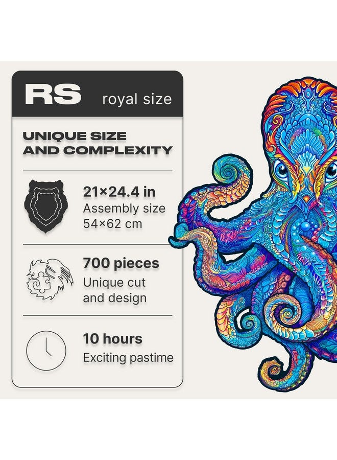 Original Wooden Jigsaw Puzzles - Magnetic Octopus, 700 Pieces, Royal Size 21