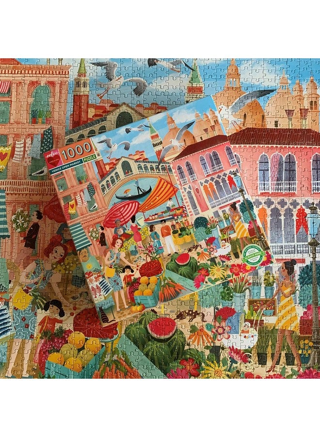 : Piece And Love Venice Open Market 1000Piece Square Adult Jigsaw Puzzle Jigsaw Puzzle For Adults And Families Includes Glossy Sturdy Pieces And Minimal Puzzle Dust