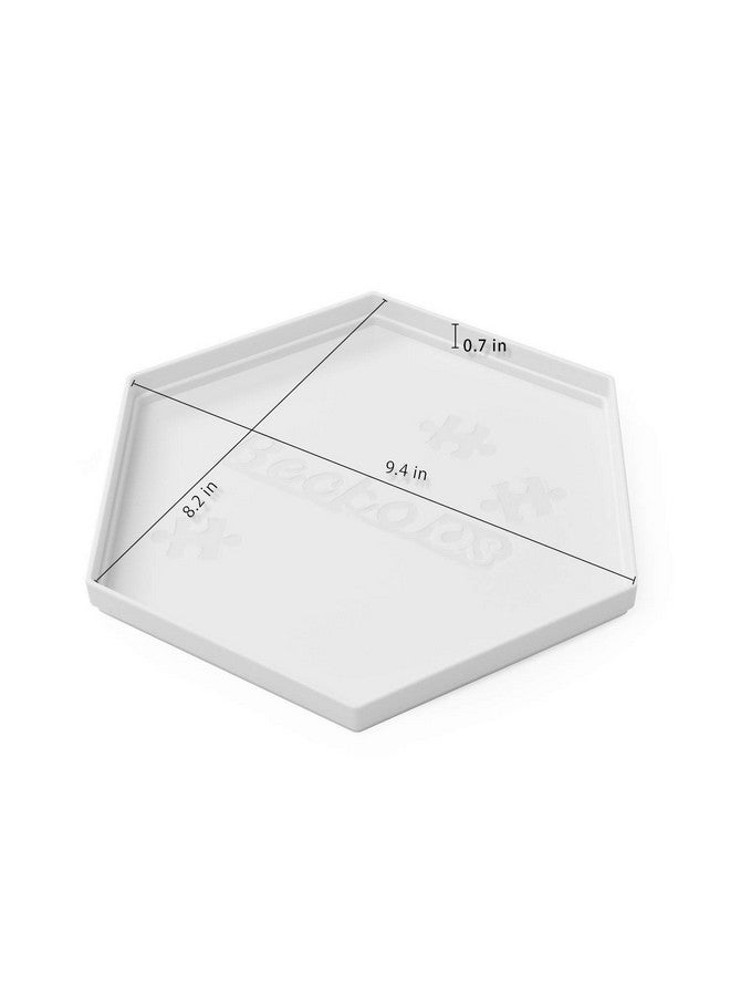 Stackable Puzzle Sorting Trays Jigsaw Puzzle Sorters With Lid Puzzle Accessory For Puzzles Up To 1500 Pieces, 8 Hexagonal Trays (White)