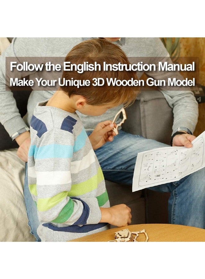 3D Wooden Puzzle Diy Building Toys Mechanical Model - Multi-Player Game With Wood Targets &Rubber Bands, Gifts For Adults