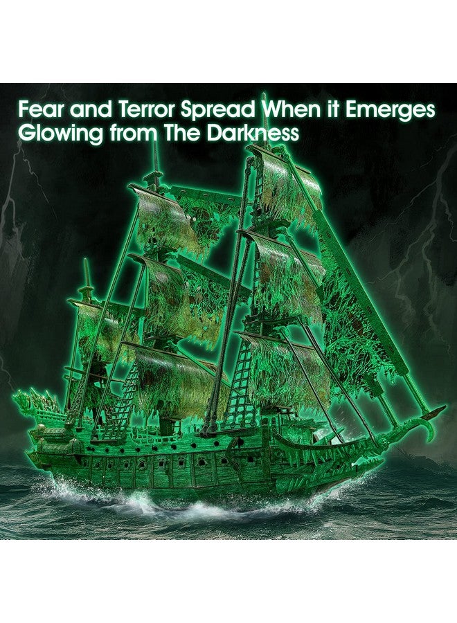 3D Puzzles For Adults Glow In The Dark The Flying Dutchman Luminous Haunted Pirate Ship Arts For Adults Model Kits Ghost Ship Gifts For Men Women, Puzzles For Adults Xmas Gifts For Men Gifts For Dad