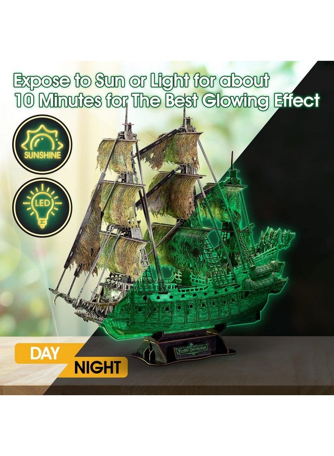 3D Puzzles For Adults Glow In The Dark The Flying Dutchman Luminous Haunted Pirate Ship Arts For Adults Model Kits Ghost Ship Gifts For Men Women, Puzzles For Adults Xmas Gifts For Men Gifts For Dad