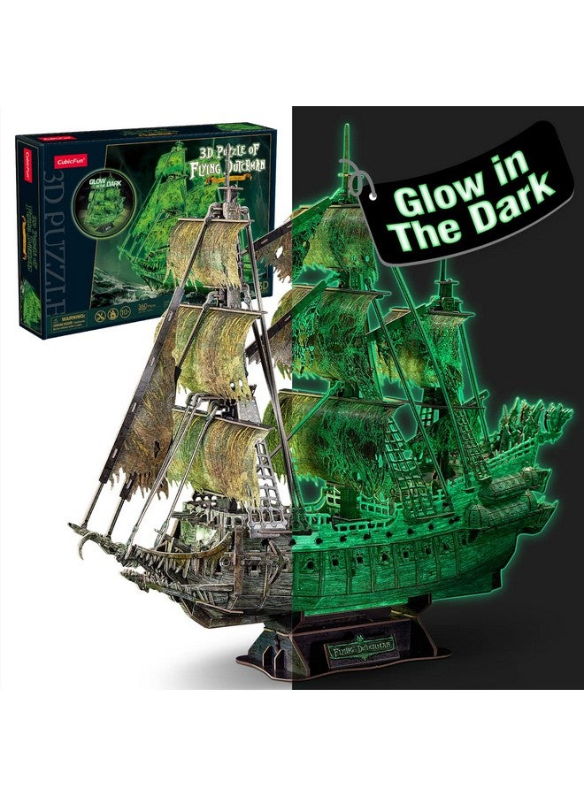 3D Puzzles For Adults Glow In The Dark The Flying Dutchman Luminous Haunted Pirate Ship Arts For Adults Model Kits Ghost Ship Gifts For Men Women, Puzzles For Adults Xmas Gifts For Men Gifts For Dad