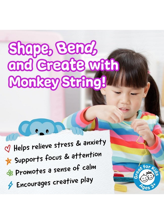 Monkey String From The Original Monkey Noodle - 500 Piece Jumbo Pack - Fidget Sensory Toys For Kids With Unique Needs - Fosters Creativity, Focus, & Fun -Make Anything In 2D Or 3D 13 Colors