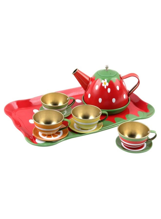 Kids Fruit Themed Pretend Play Tea Set 14 Piece Durably Built From Food-Safe Material Bpa-Free Kitchen Playset Perfect Early Learning Preschool Toy Great Gift For Children Girls Boys Toddlers