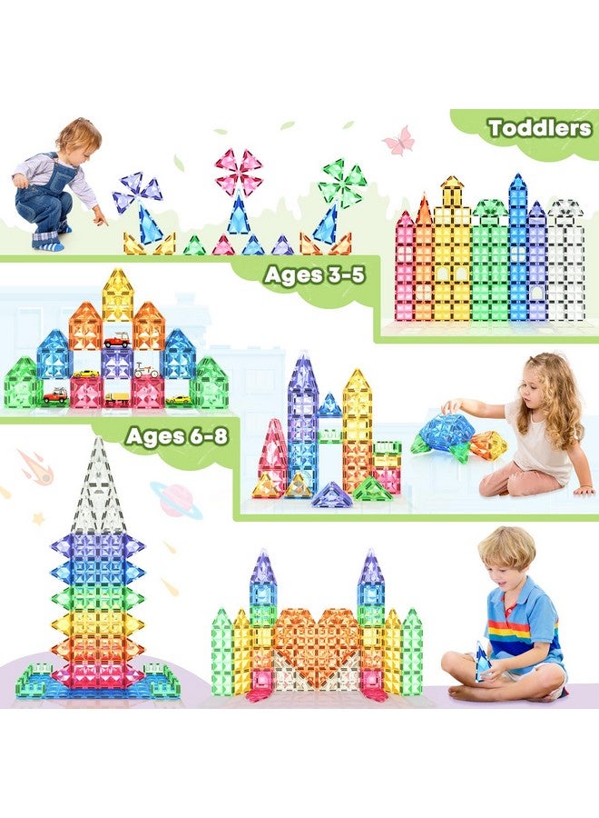 Kids Toys Magnetic Tiles Toys For 3 Year Old Girls Boys Stem Learning Toy Magnetic Building Blocks Toys For Toddlers Boys & Girls Ages 3 4 5 6 7 8+ Birthday Girls Gifts