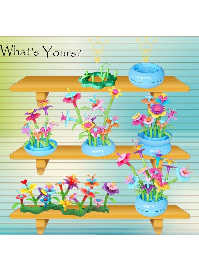 Flower Garden Building Set - Grow Up! Fun Stacking Toys For Toddlers And Kids Age 3-6 Year Olds, Educational Activity For Preschool, Cool Stem Gardening Gifts For Girls (138 Pcs)