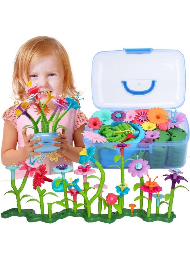 Flower Garden Building Set - Grow Up! Fun Stacking Toys For Toddlers And Kids Age 3-6 Year Olds, Educational Activity For Preschool, Cool Stem Gardening Gifts For Girls (138 Pcs)