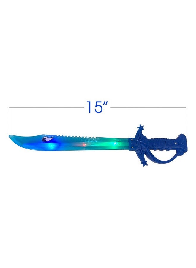 Light Up Shark Sword For Kids (Set Of 2) - Kids Light Up Toys With Flashing Led Lights, Girls & Boys Toy - Fun Play Swords Gifts For Kids - A Great Addition To Your Kids Costume