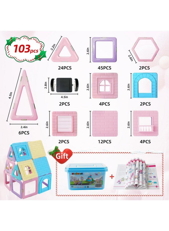 Magnetic Building Blocks Set, Upgraded Magnetic Tiles Toys For 3 4 5 6 7 8+ Year Old Girls, 103Pcs Magnet Toys For Toddlers Boys And Girls 3-5