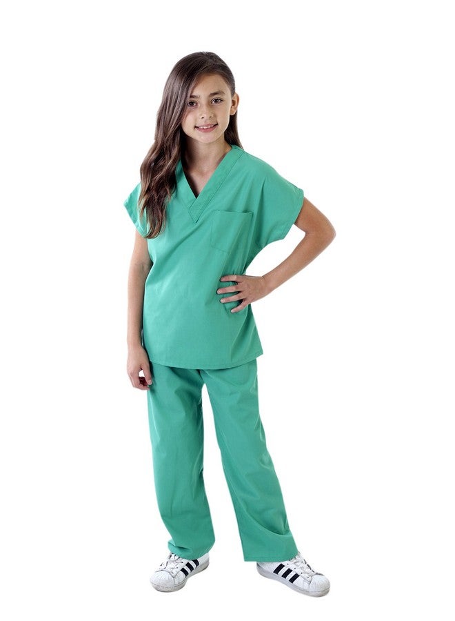 Childrens Scrub Set-Soft Touch-Role Play Costume Set (Surgical Green, 12/14)